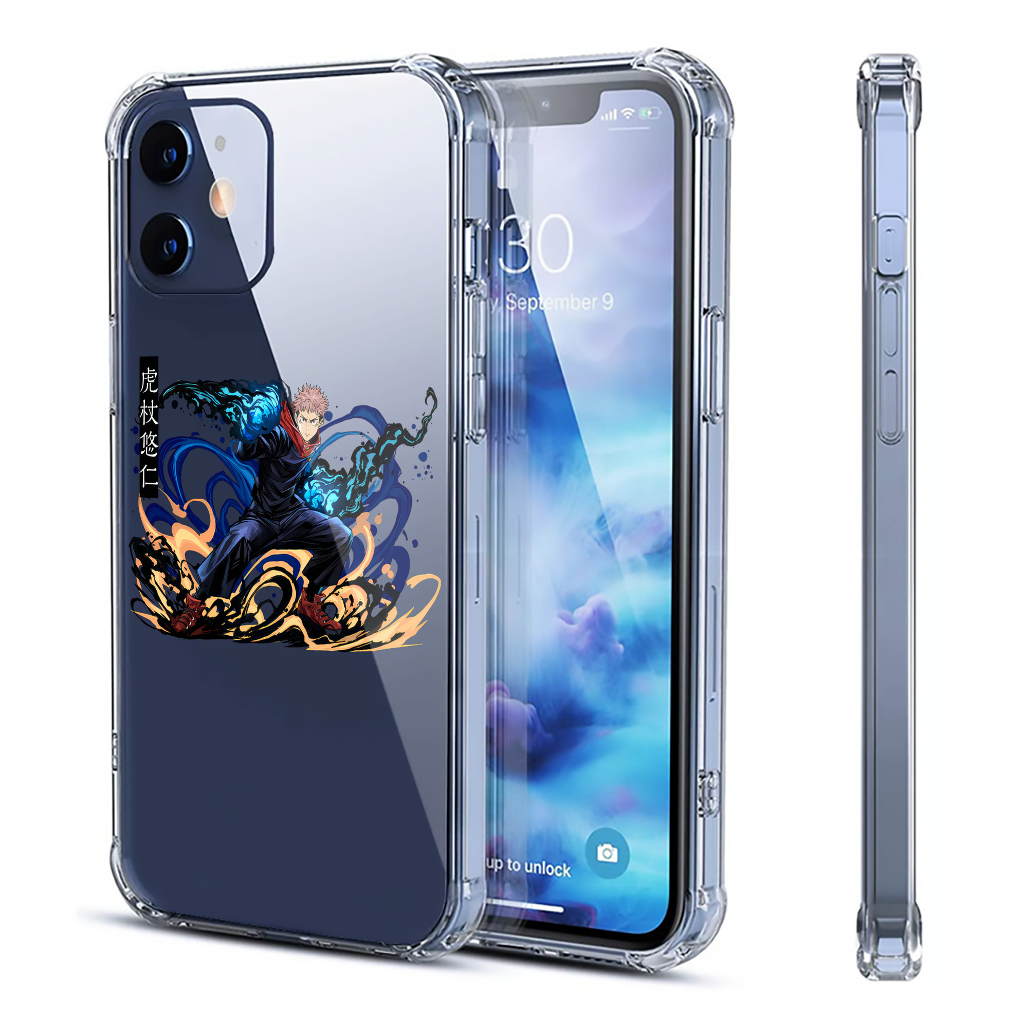 （画像用） 呪術廻戦 Jujutsu Kaisen 【iPhone 12シリーズ対応】透明スマホケース（クリアソフトケース）